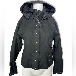 Marmot Womens Jacket size XS Black Vintage 90s Gorpcore canvas Hooded Outdoor